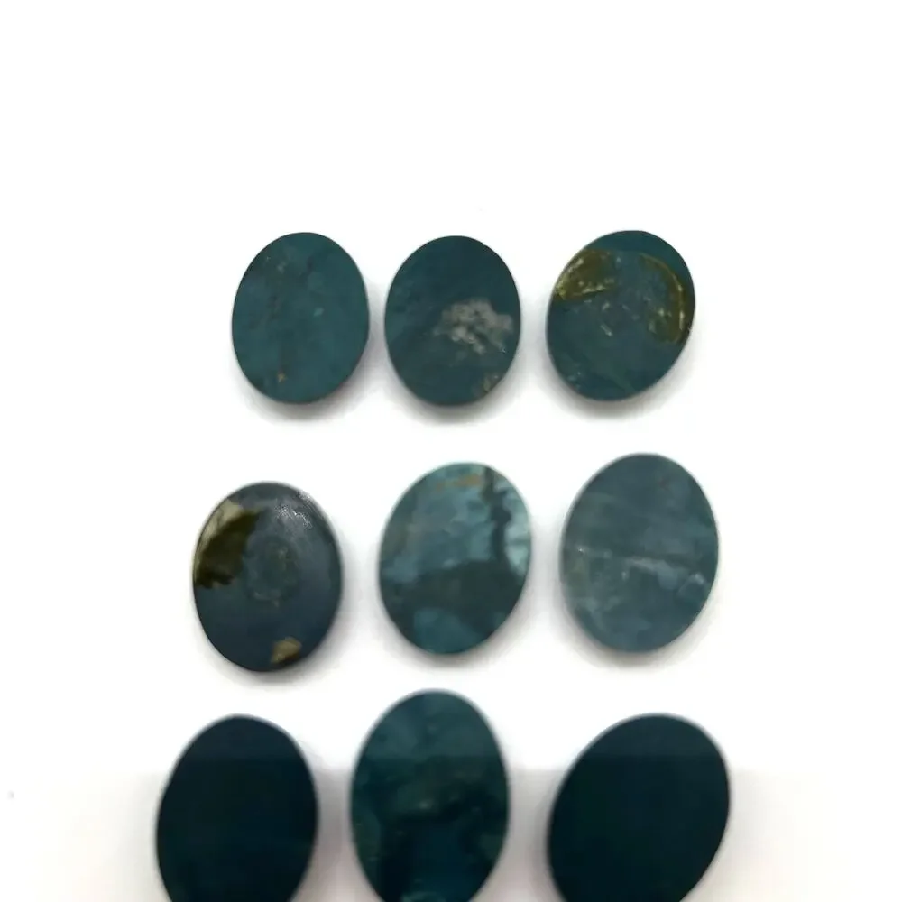 Dyed Green Agate Cabochons For Jewelry‎ Making Lot of 11